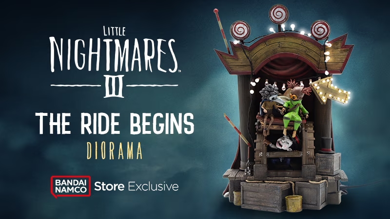 Little Nightmares III The Ride Begins diorama with carnival cart - Bandai Namco Store exclusive