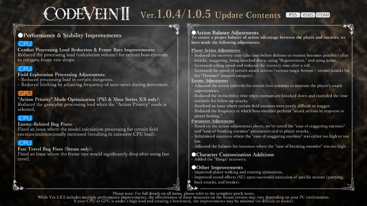 Updated Content Ver. 1.04 and 1.05