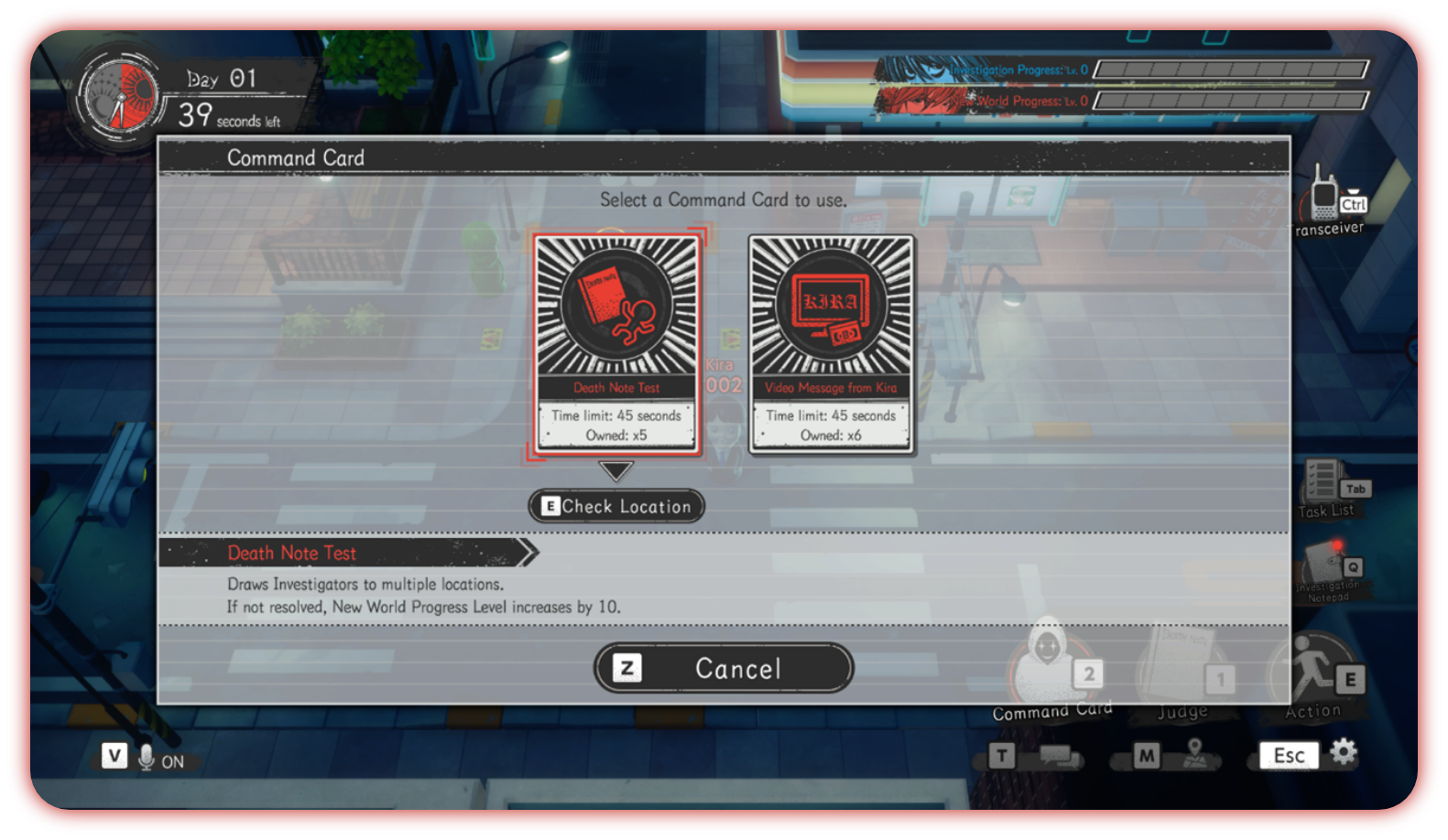 Death Note Killer Within - Command Card