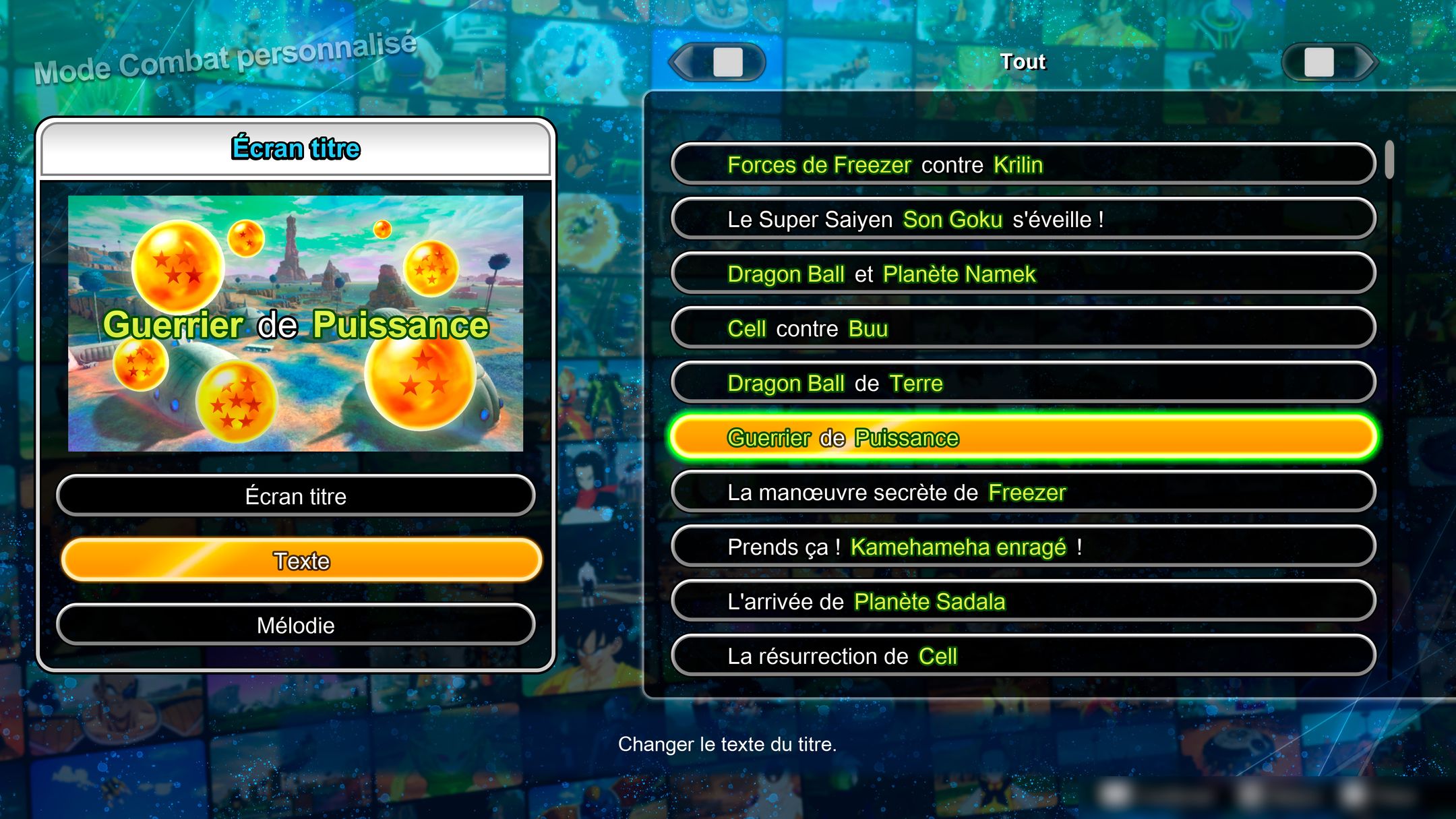 DBSZ Custom Battle Table Title