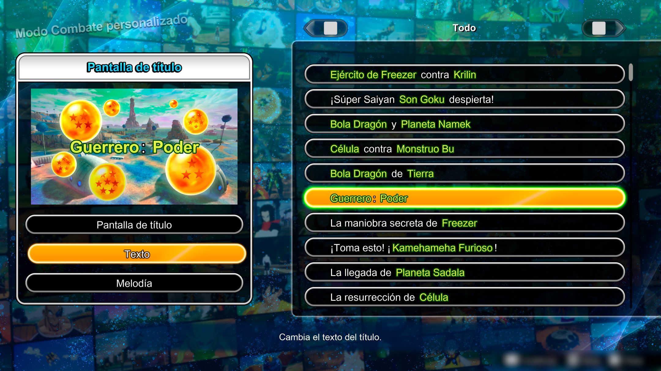 DBSZ Custom Battle Table Title