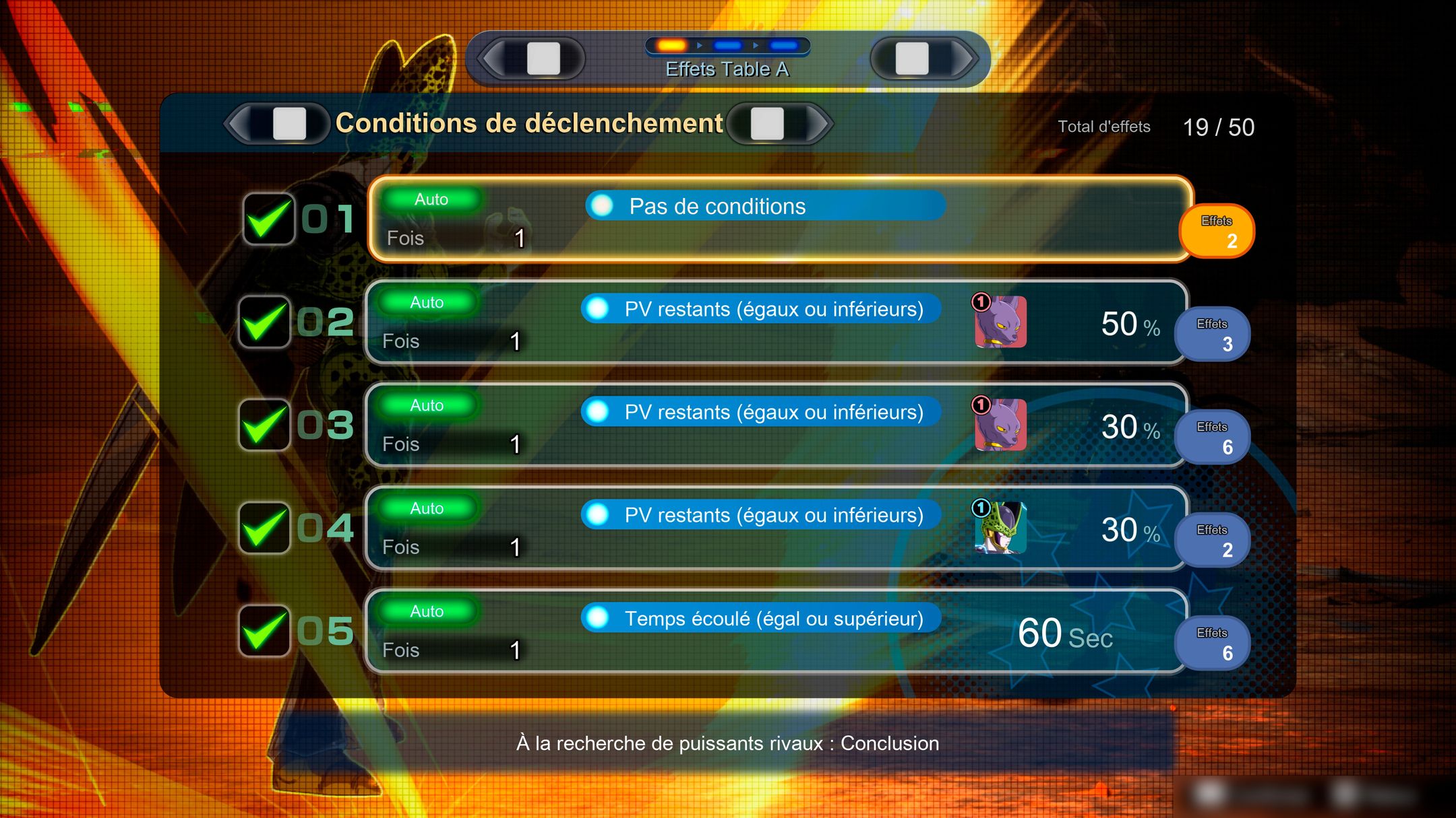 DBSZ Trigger Condition