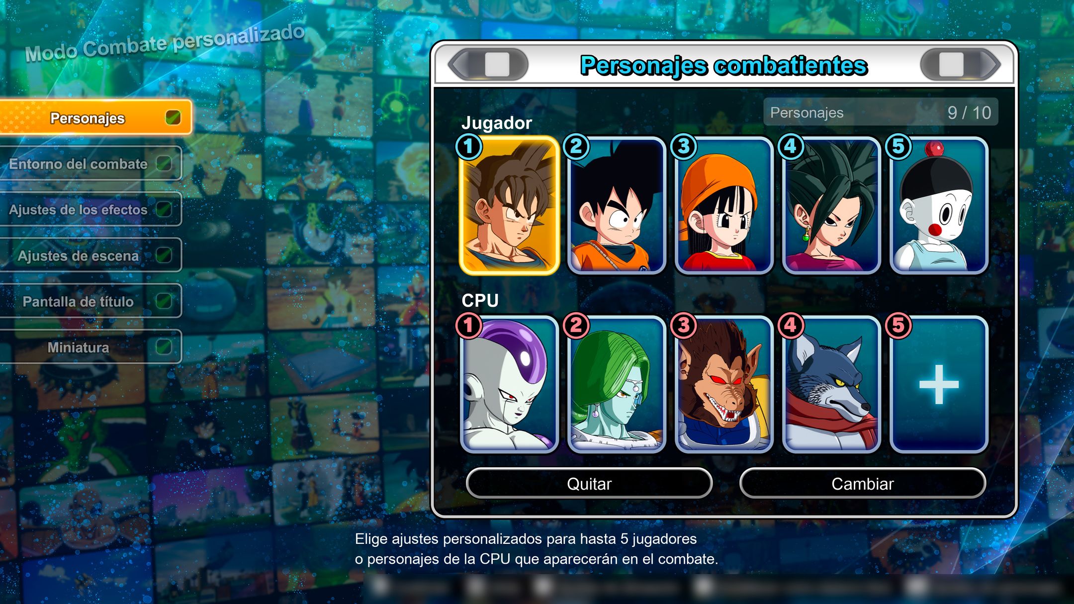 DBSZ Custom Battle Table characters