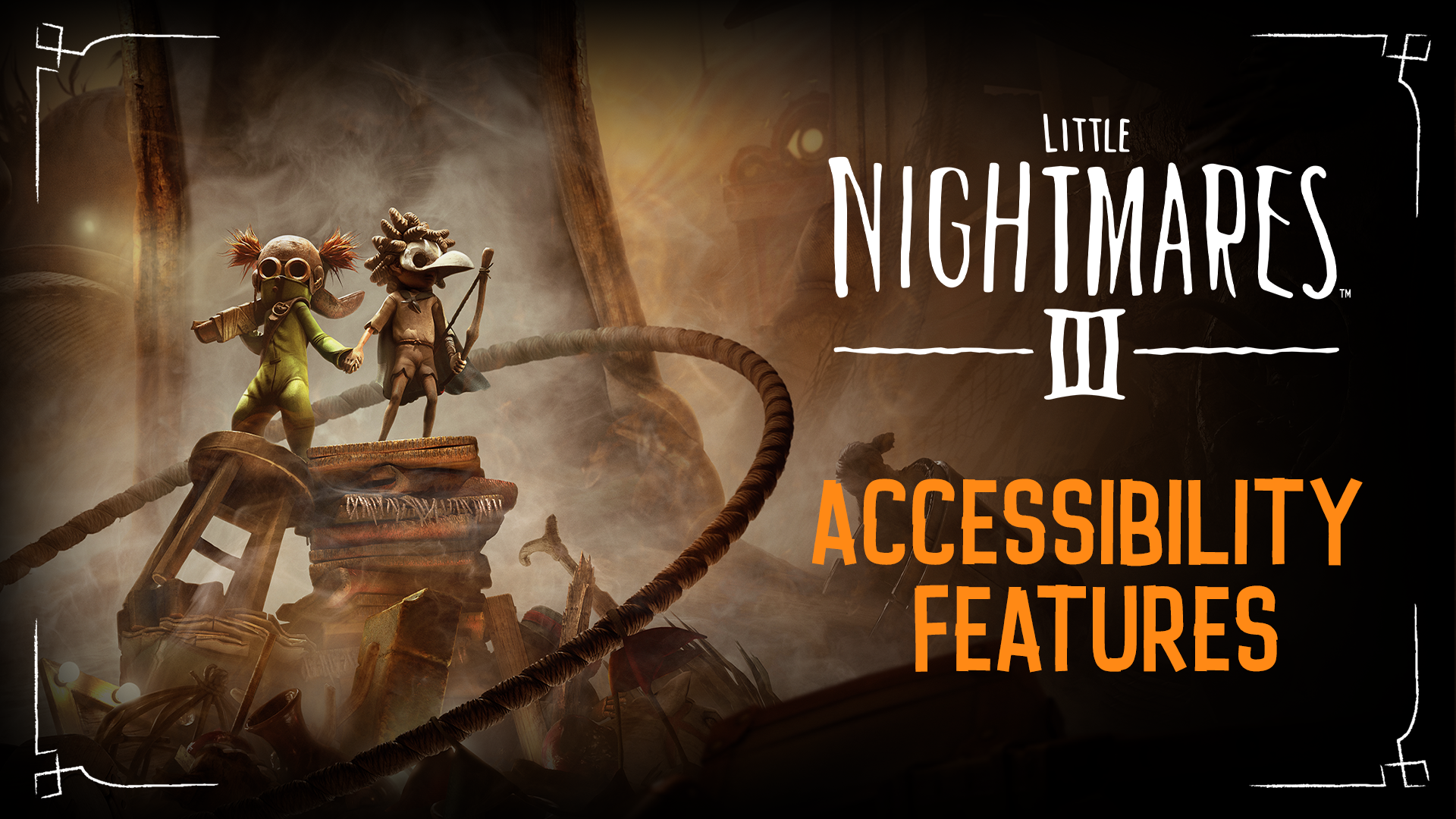 Little Nightmares III – Low and Alone in a dark, misty environment.