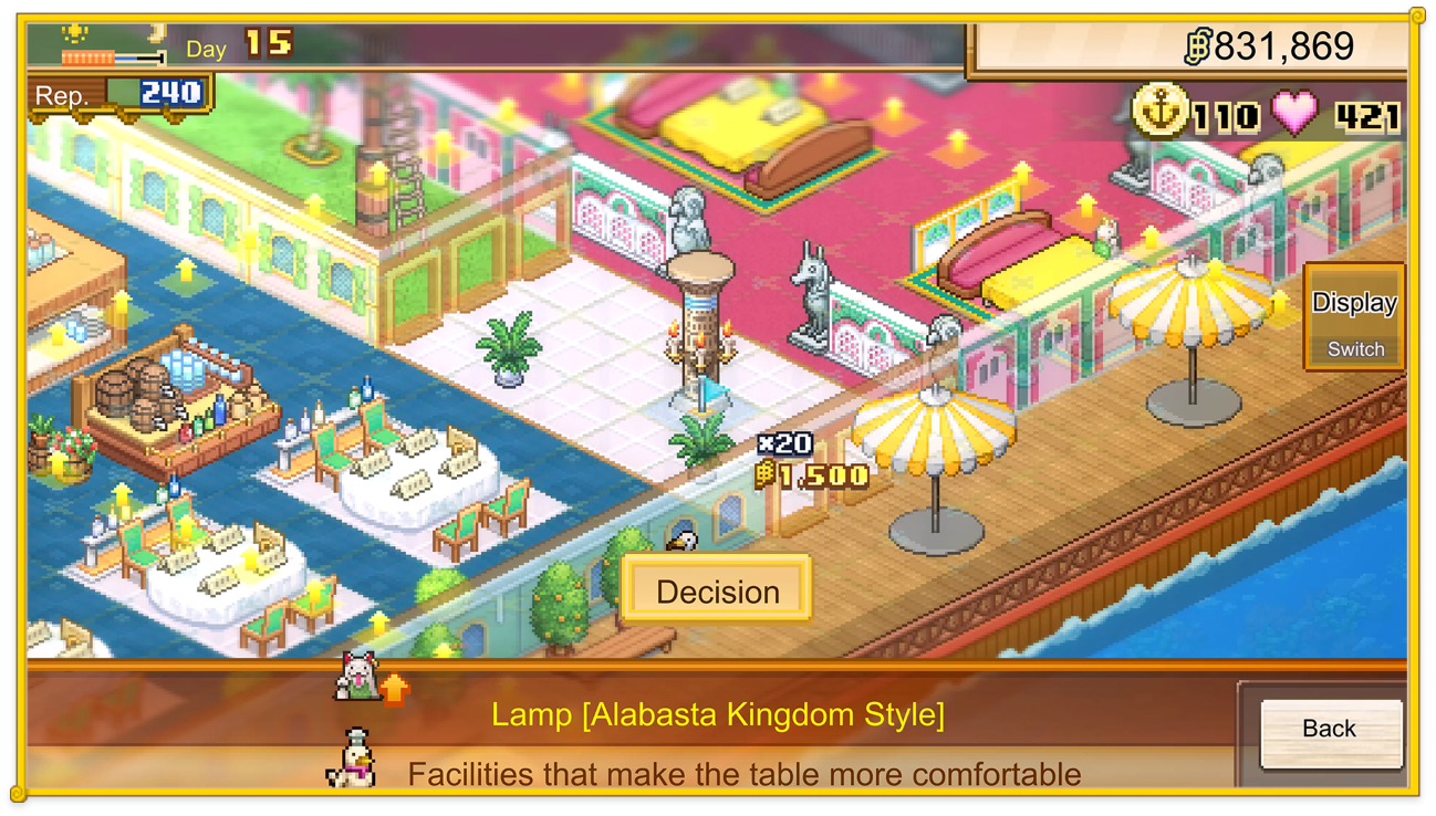 Placement d’une lampe dans le restaurant de ONE PIECE Grand Gourmet