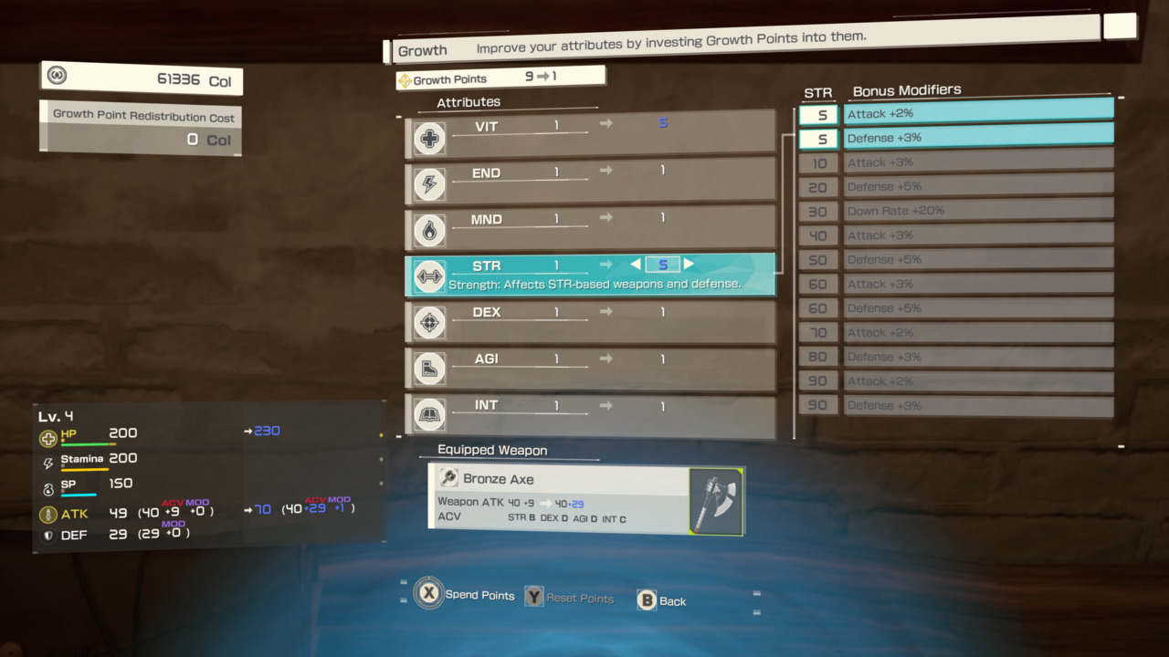 Inn Menu Selection Screen