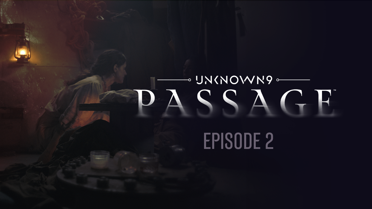 Unknown 9: Passage's Emilia kneels across from a wounded Amina.