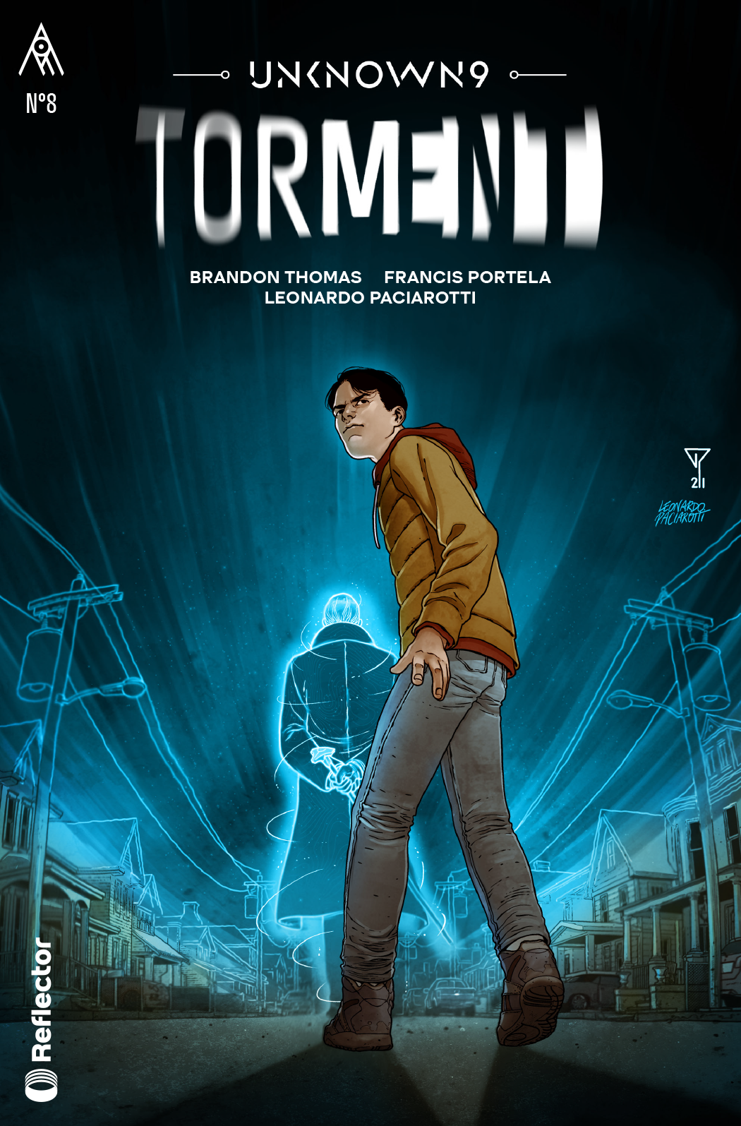 Jaden follows Vincent Lichter into the Fold in Issue # 8 of the Unknown 9: Torment comic book series.