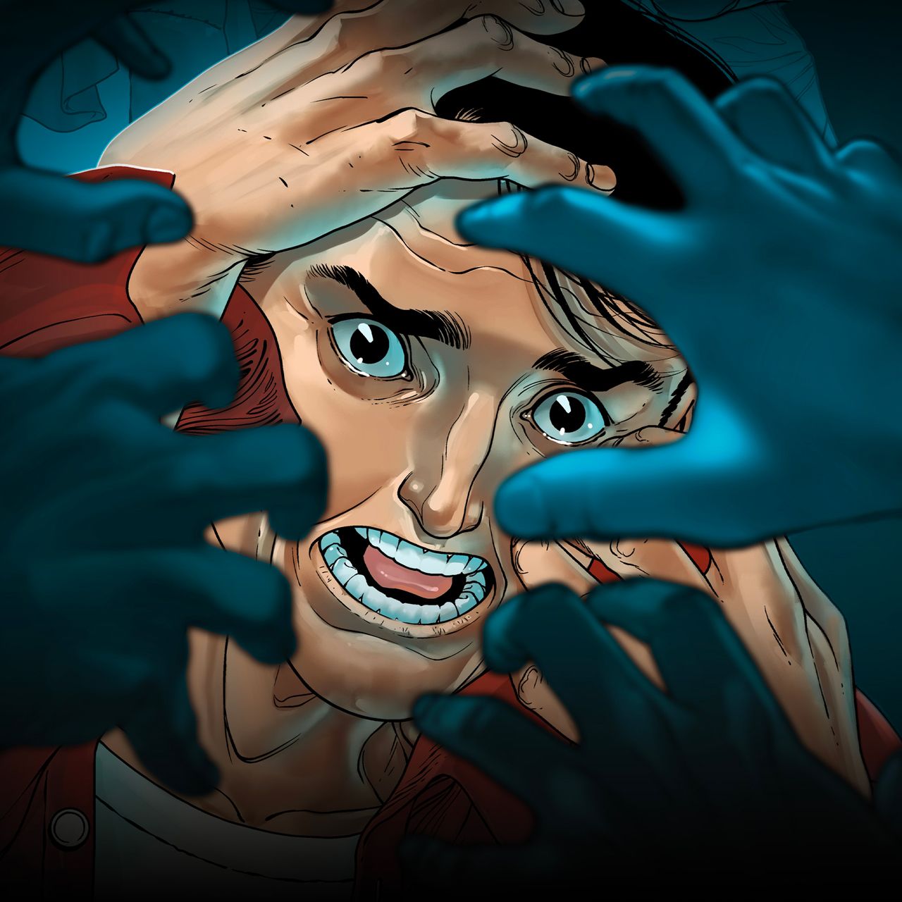 Unknown 9: Torment's Jaden Crowe is being grabbed at by Rifters, lost souls trapped in a mysterious dimension called the Fold.